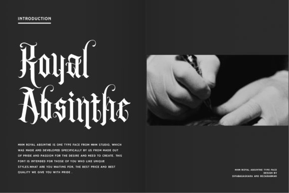 Royal Absinthe: Elevating Design with Daring Blackletter Elegance